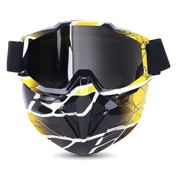 Full Face Motorcycle GelSoft Paintball Airsoft Mask Game MAS2115 Yellowed