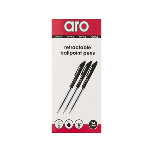 ARO Retractable Ballpoint Pen - 1 x 24-pack