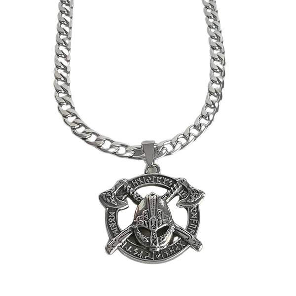 High Grade Stainless Steel Set Chain and Pendant Viking Style