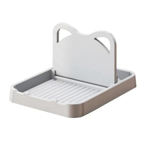 Spoon Rest with Lid Holder, Holder for Kitchen Counter, Grey