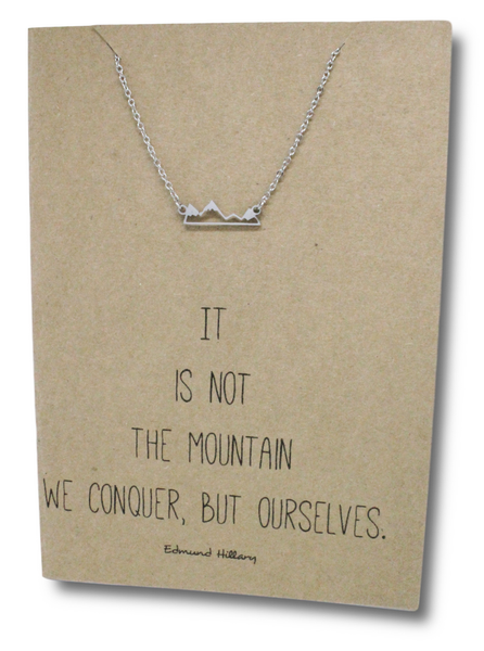 Stainless Steel Necklace On Message Card-Mountain