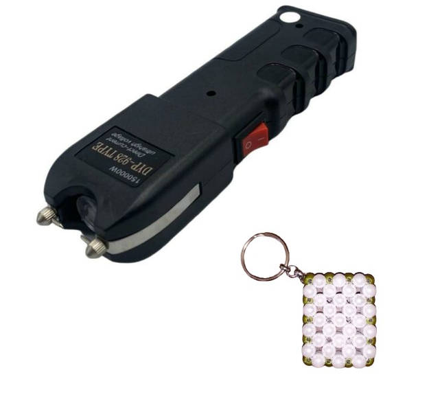 Self-Defense Tazer Stun Gun With Flashlight+Key Holder