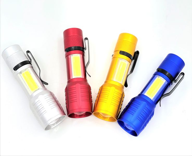 (SI-M-T-128-COMBO) Mini Aluminium USB Rechargeable LED Flashlight-Combo