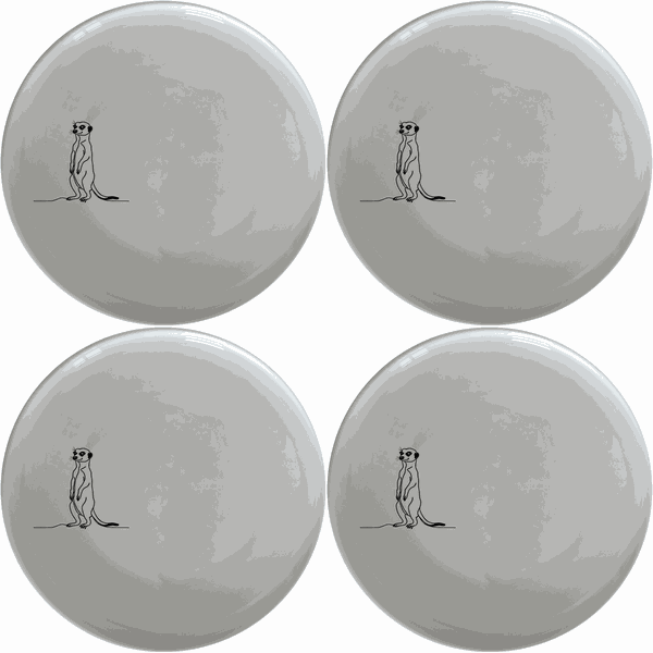 Meerkat Standing Dinner Plate Set of 4 - Range 1