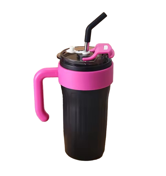 Kings Stainless Steel Double-Wall Water Bottle With Handle and Straw