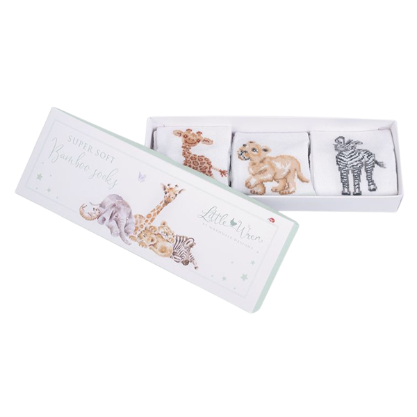 Wrendale "Little Savannah" African Animals Baby Socks Set - 6-12 Months