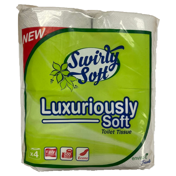 Swirly Soft - Luxuriously Soft 1 Ply Toilet Paper 48 Pack