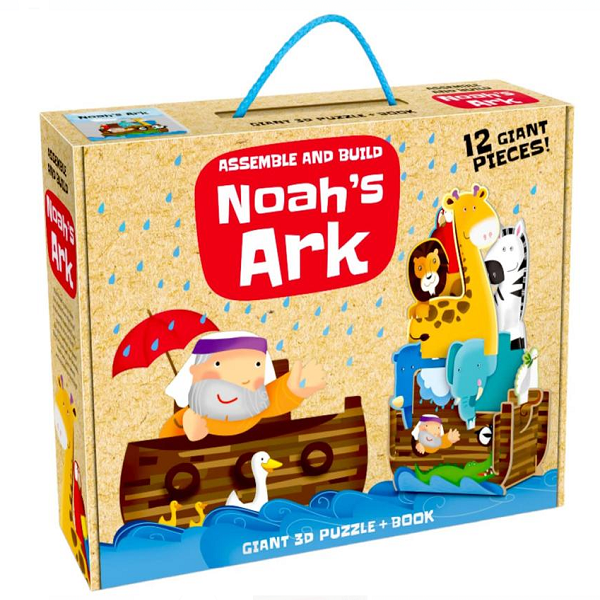Assemble and Build Noah's Ark Giant 12 Piece 3D Puzzle &amp; Book