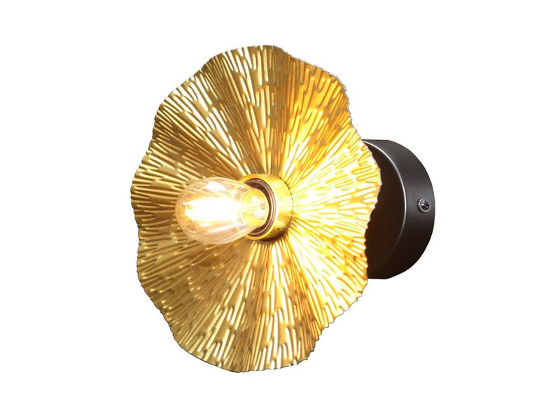 Indoor Golden Flower Wall Light with Bulb