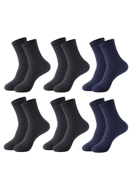 Mens Socks - Pack of 6 Pairs Cotton Socks for Men Black/Grey