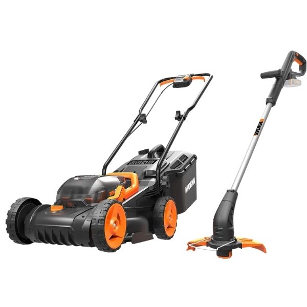 Worx - Cordless Lawn Mower &amp; Cordless Grass Trimmer Combo