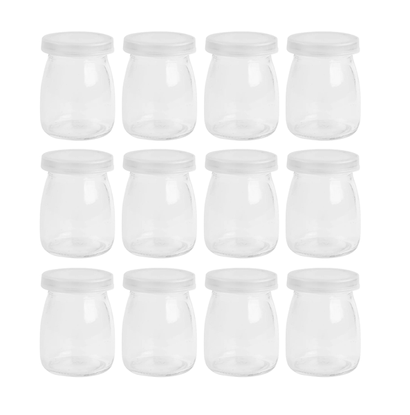 12 Pack 120ml Glass Jars With Lids for Jam Yogurt Honey Pudding