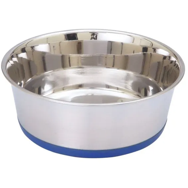 Steel Heavy Pet Bowl With Rubber Base 1.5 Litres