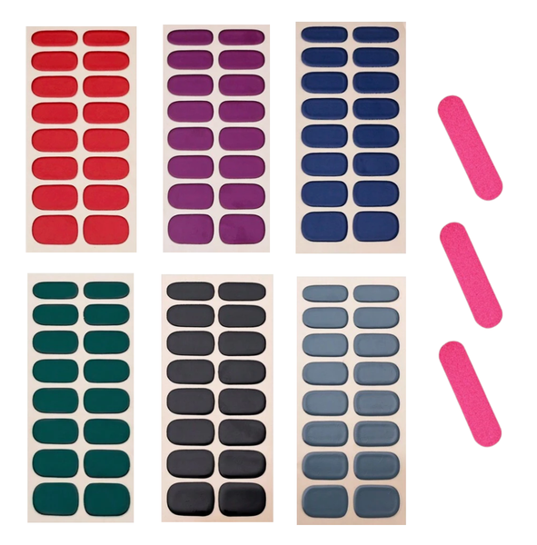 6 Colour Sets of Beautiful Nail Wrap Self-adhesive Stickers - DIY Nail art