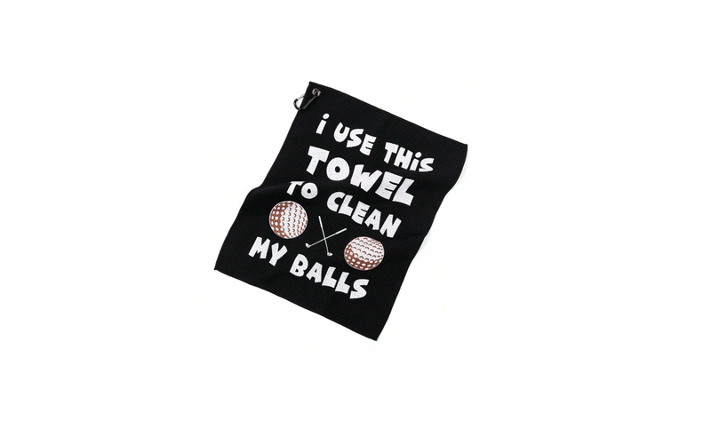 Golf Towel with funny Logo- Clean my Balls