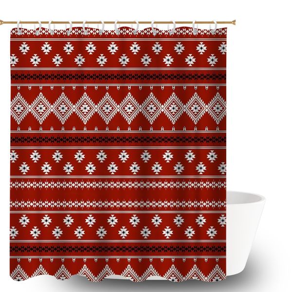 Fair Isle Design Shower Curtain Bathroom Decor Accessories for Home