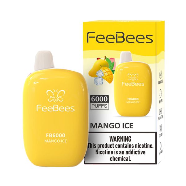 FeeBees Disposable 6000Puffs Vape Bar 30mg - Mango Ice 2 Piece