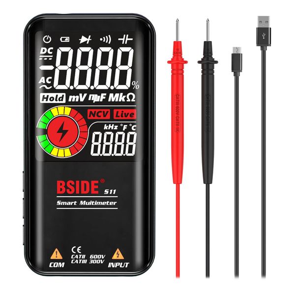 Tool DIY Colour LCD Digital Multimeter With Rechargeable Batteries - 14.3cm