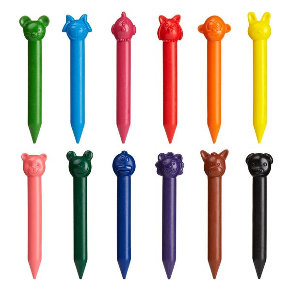 Plastic Animal Crayons (Box of 12)