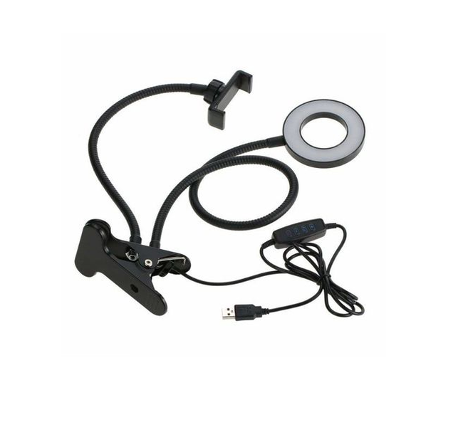 JB Luxx Professional Selfie Ring Light with Phone Holder and Table Clamp