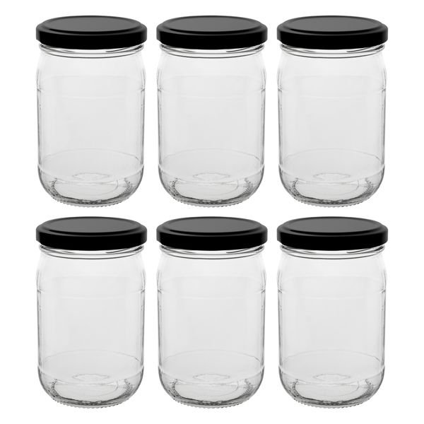 Consol Farrago Jar with Black Lid 6 Pack, 250ml