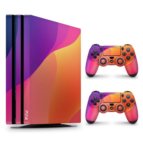 Decal Skin Compatible with PS4 Pro - Vibrant Sunset Waves (Decal Only)
