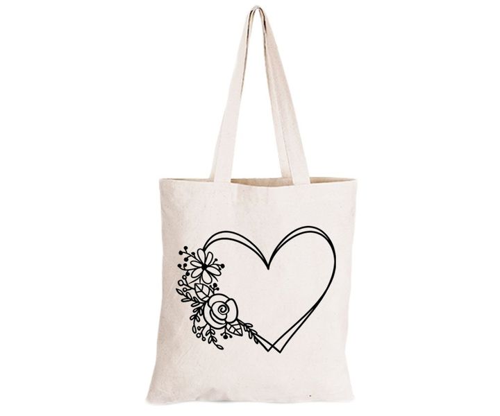 Flower Heart - Eco-Cotton Natural Fibre Bag