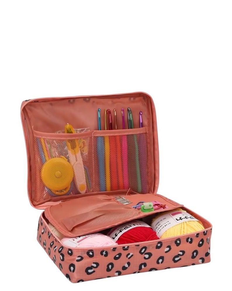 58 piece Crochet Starter Kit with a Colourful Zip Bag | Shop Today