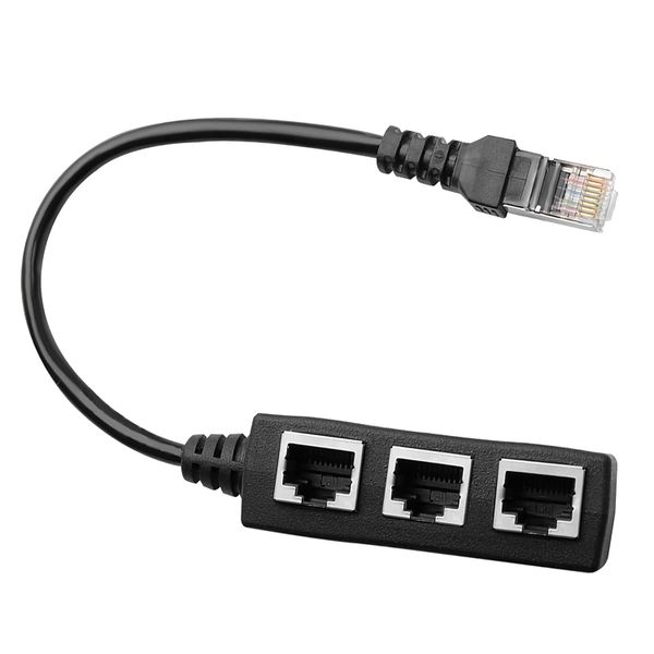 RJ45 Male Ethernet Splitter to 3 Female Ethernet Splitter Adapter