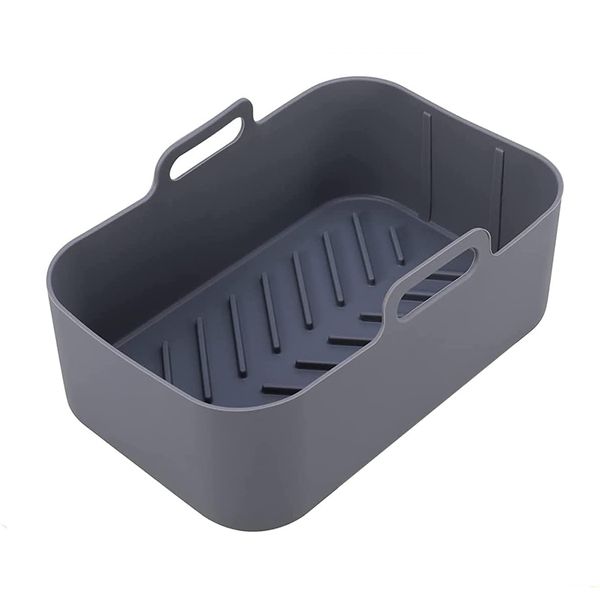 Silicone Dual Air Fryer Basket Rectangular