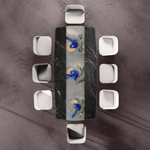 Blue Birds Sunrise Table Runner by Juanette Menderoi