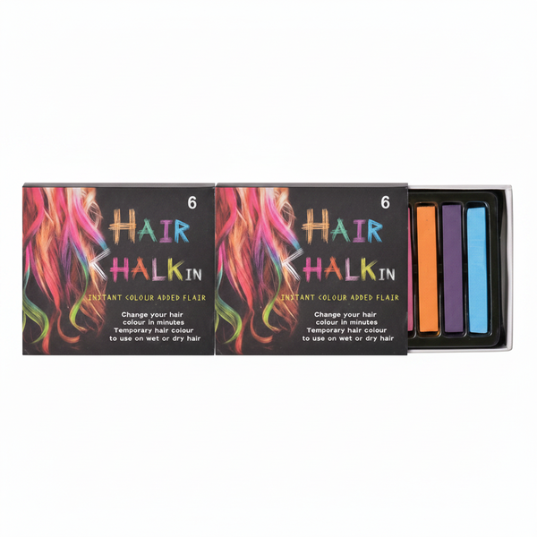 Dress Up Temporary Hair Chalk 6 Colour Set for Kids and Adults - 2 Pack