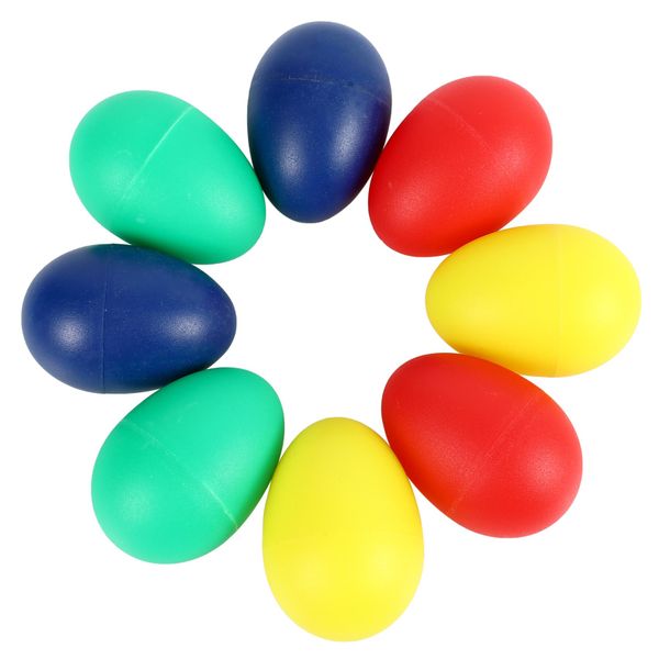 8pcs Plastic Percussion Musical Maracas Egg - 4 Different Colors