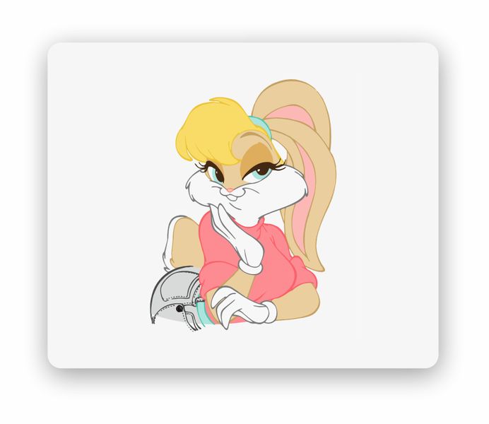 White Lola Bunny Mouse Pad