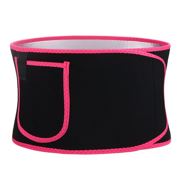 Neoprene Sweat Belt for Weight Loss and Waist Slimming Black with Pink Trim