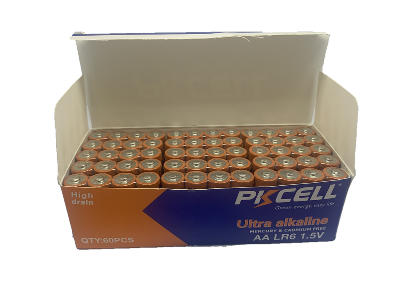 PKCELL AA Ultra Alkaline Batteries (Box of 60)