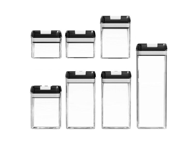 Airtight Food Storage Container Set - Black - 7 Piece