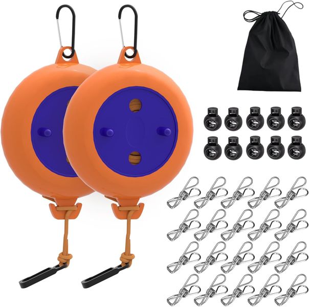 Retractable Camping Clothesline Washing Line Sets, for Indoor &amp; Outdoor