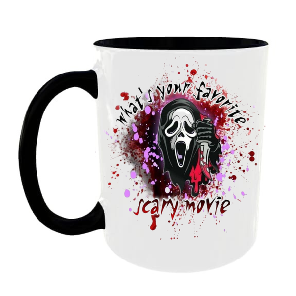 What's your favorite scary movie Black Coffee Mug