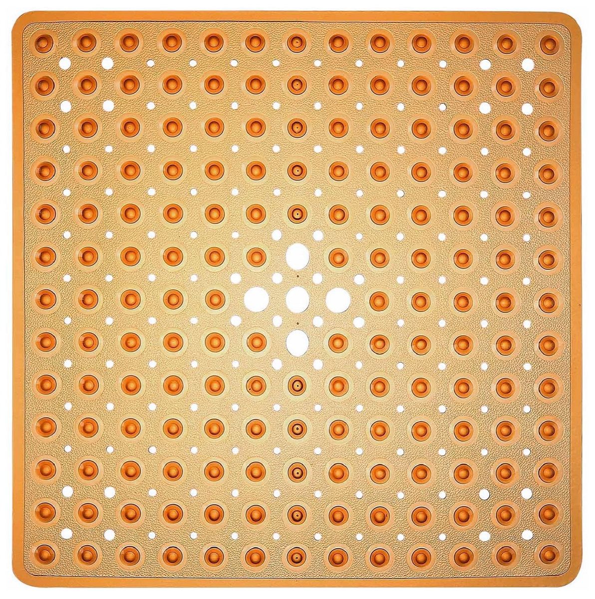 Brown NonSlip PVC Bath & Shower Mat with Suction Cups & Polka Dots