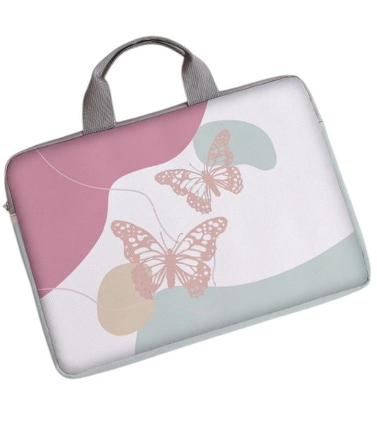 13.9 Inch - Laptop Bag With Butterfly Print &amp; Handle - Multi-Colour