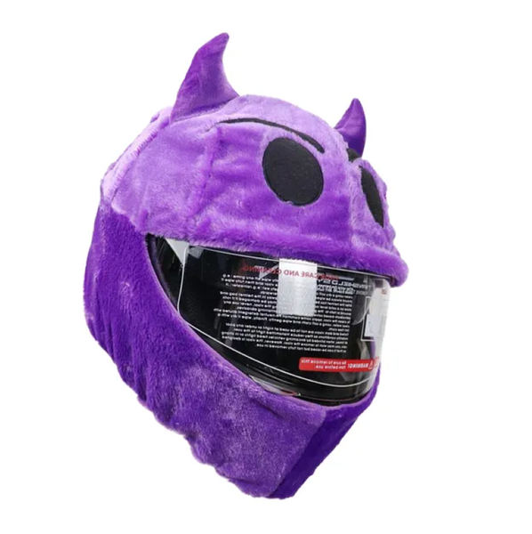Purple Devil Emoji Motorcycle Helmet Cover