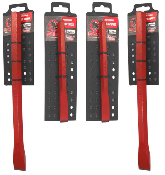 Stier 16X150mm &amp; 25x300mm High Quality Professional Cold Chisel - 4 Pack