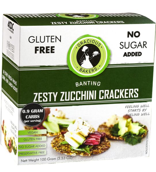 Gracious Bakers - Zesty Zucchini Crackers 300g - 3 x 100g