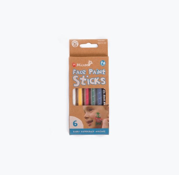Micador Jr. Face Paint twistable Sticks -Set of 6 Assorted