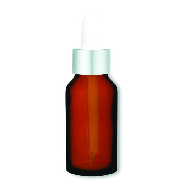 20 x 20ml Amber Glass Dropper Bottle with White And Silver Pipette