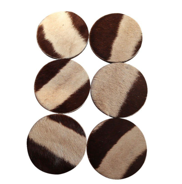Genuine Springbok Skin Coaster Set of 6