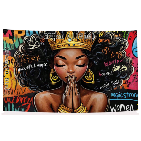 Boho African Girl Tapestry Wall Hanging
