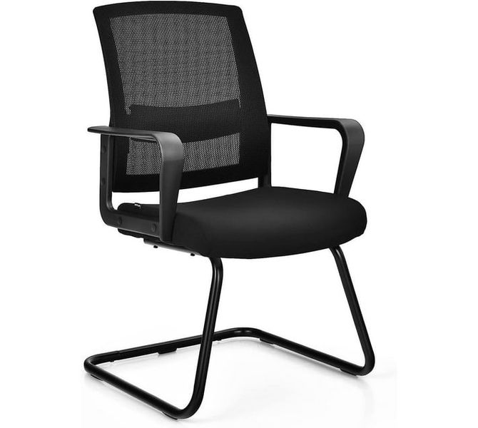Office Guest Chair with Lumbar Support and Mid Back Mesh Space Air Grid