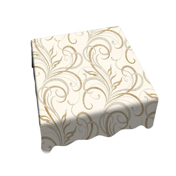 Cream Swirls Square Tablecloth